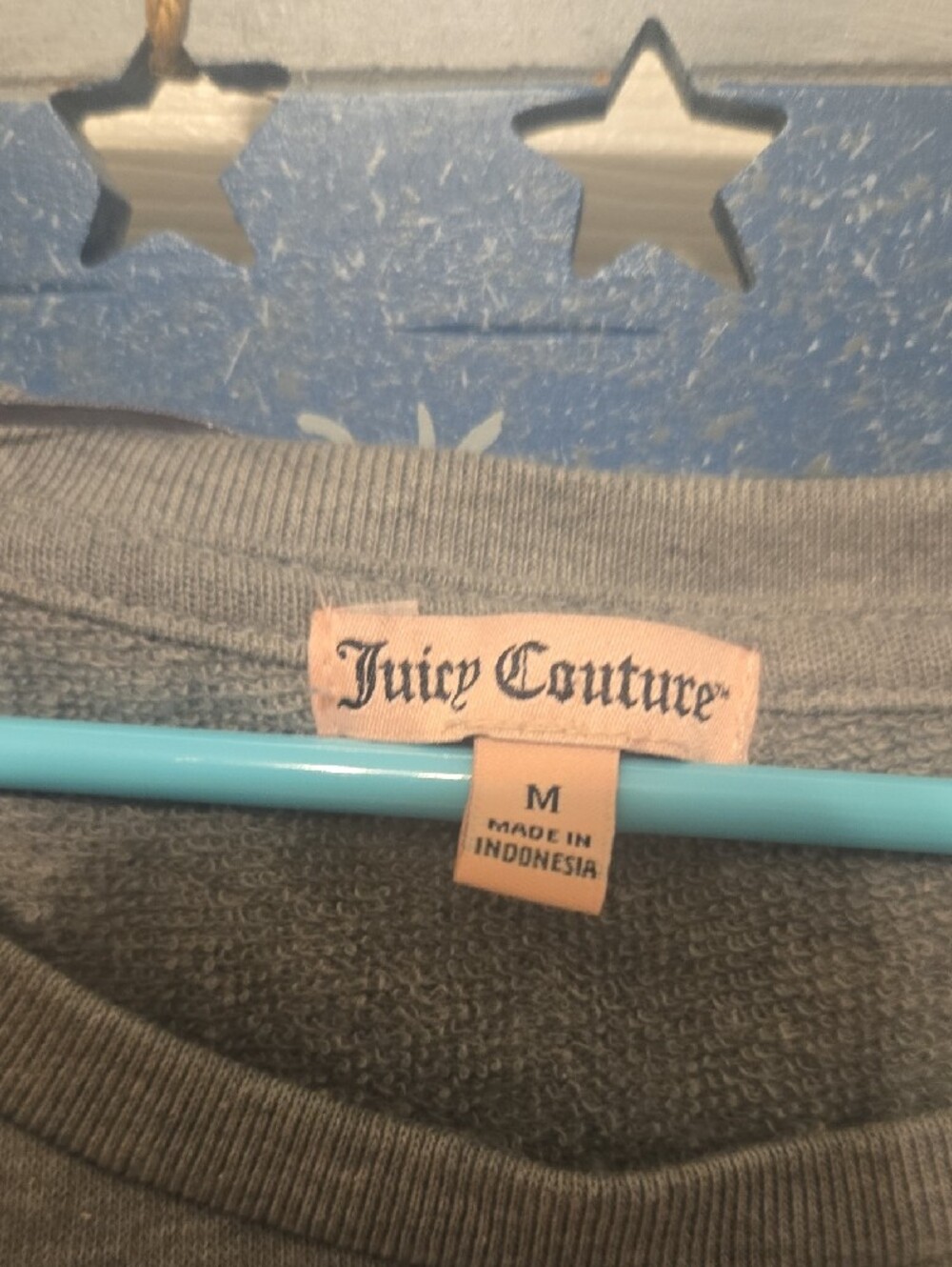 Juicy Couture Gray Sweatshirt with Sequin Lipstick Motif - Picture 2 of 4